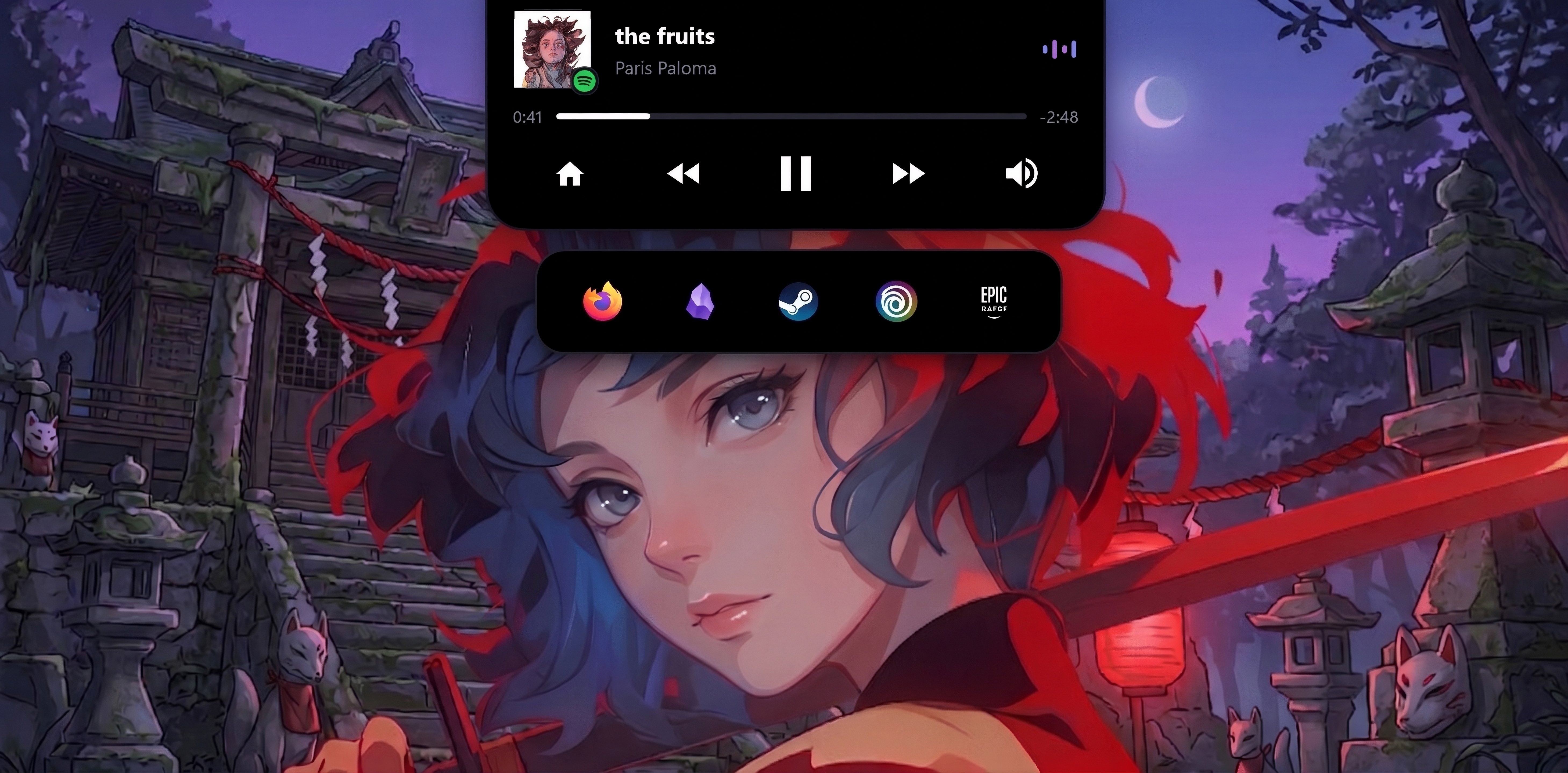 Integrated App Launcher Dock